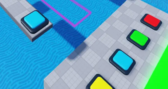 Captură dintr-un obby multiplayer creat în Roblox Studio